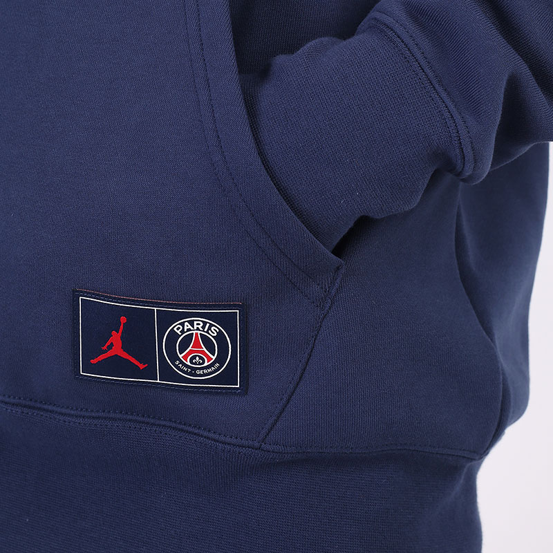 мужская синяя толстовка Jordan  Paris Saint-Germain Fleece Full-Zip DB6481-410 - цена, описание, фото 5